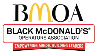 BMOA Black McDonalds Operators Association logo with slogan Empowering Minds Building Leaders