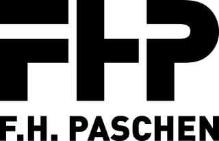 F.H. Paschen company logo featuring stylized geometric lettering in black and white