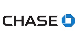 Chase Bank logo featuring the word CHASE in black text with a blue geometric square symbol